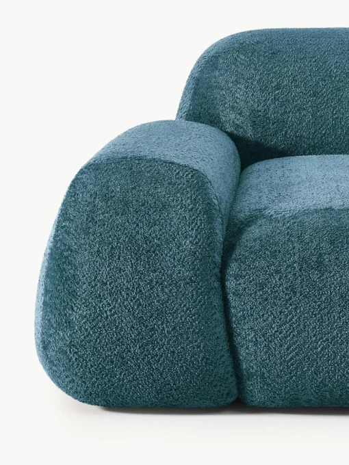 Modulaire hoekbank Wolke (4-zits) van teddy bouclé