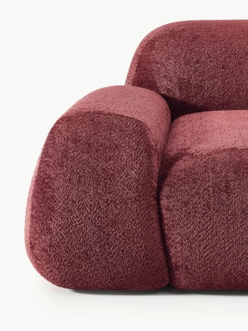 Modulaire hoekbank Wolke (4-zits) van teddy-bouclé