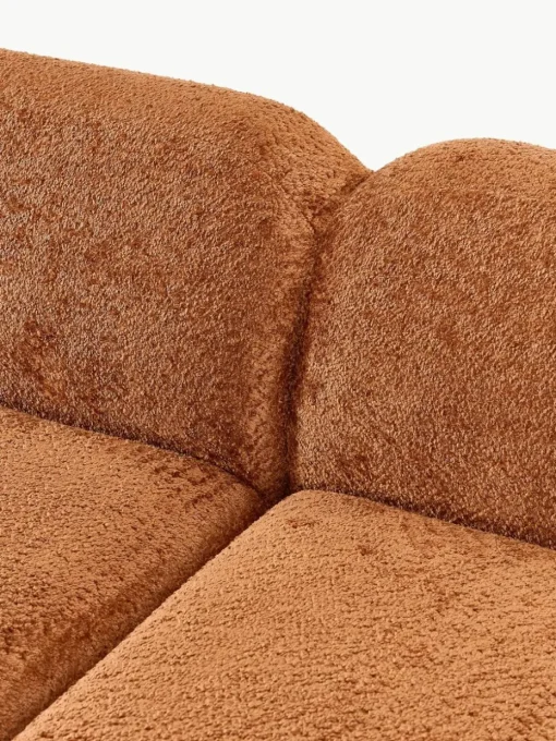 Modulaire hoekbank Wolke (4-zits) van teddy-bouclé