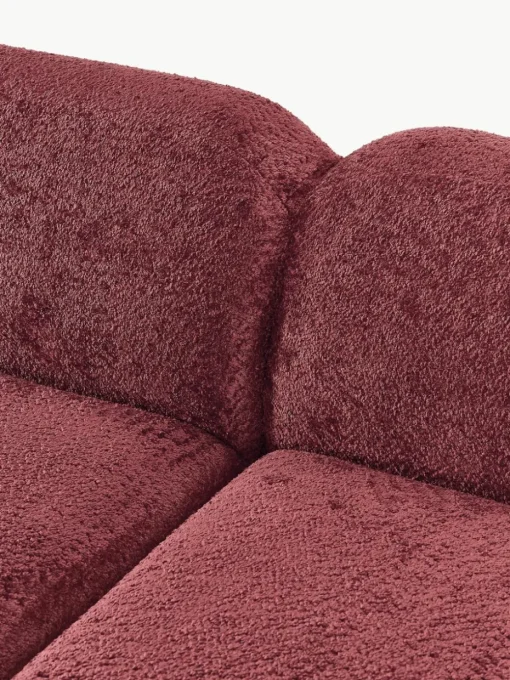 Modulaire hoekbank Wolke (4-zits) van teddy-bouclé