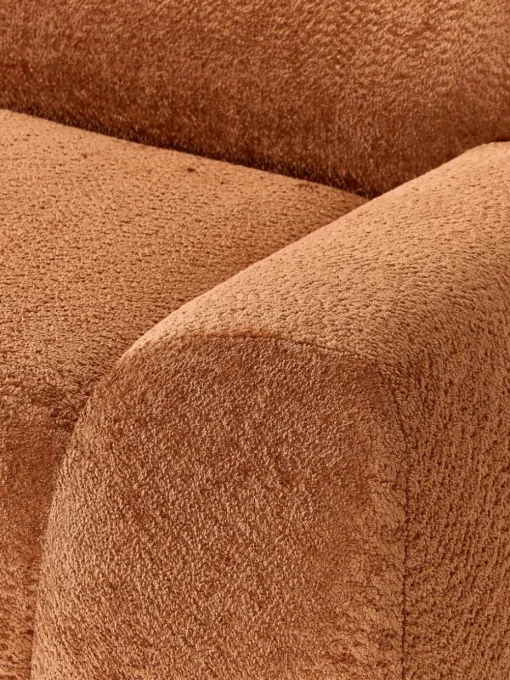 Modulaire hoekbank Wolke (4-zits) van teddy-bouclé