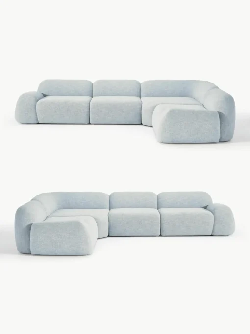 Modulaire hoekbank Wolke (4-zits) van bouclé