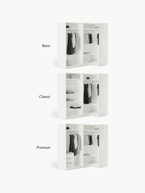 Modulaire hoekkast Charlotte, 215 cm breed, diverse varianten
