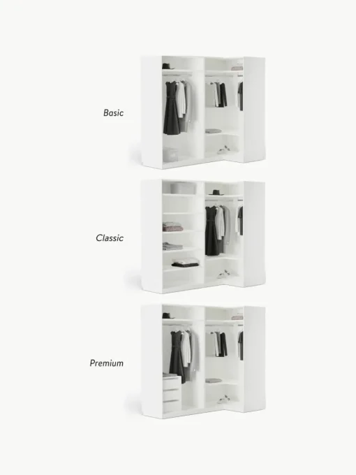 Modulaire hoekkast Charlotte, 215 cm breed, diverse varianten