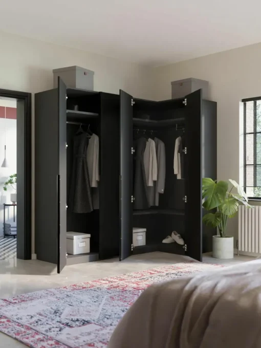 Modulaire hoekkast Leon, 215 cm breed, diverse varianten