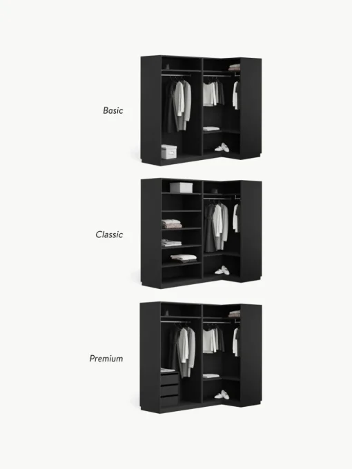 Modulaire hoekkast Leon, 215 cm breed, diverse varianten