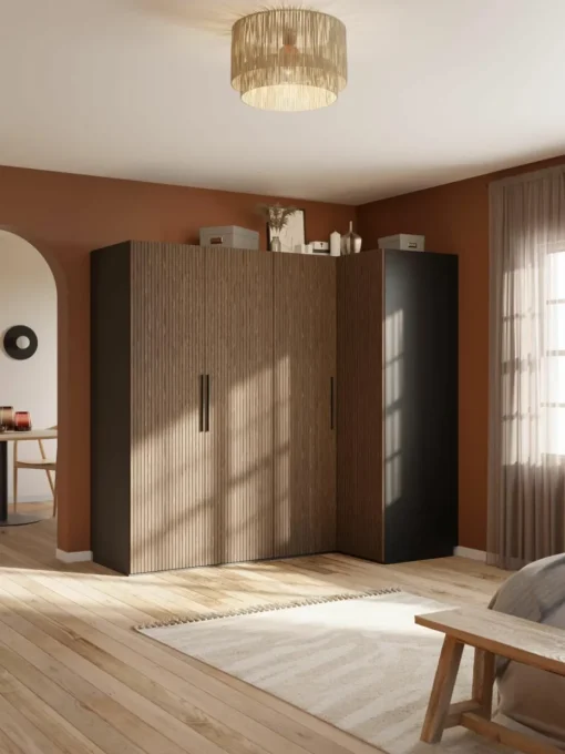 Modulaire hoekkast Simone, 215 cm breed, diverse varianten