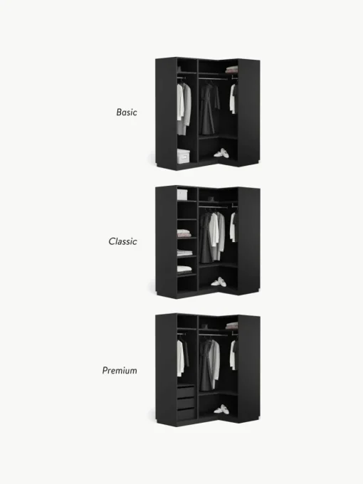 Modulaire hoekkast Simone, 165 cm breed, diverse varianten