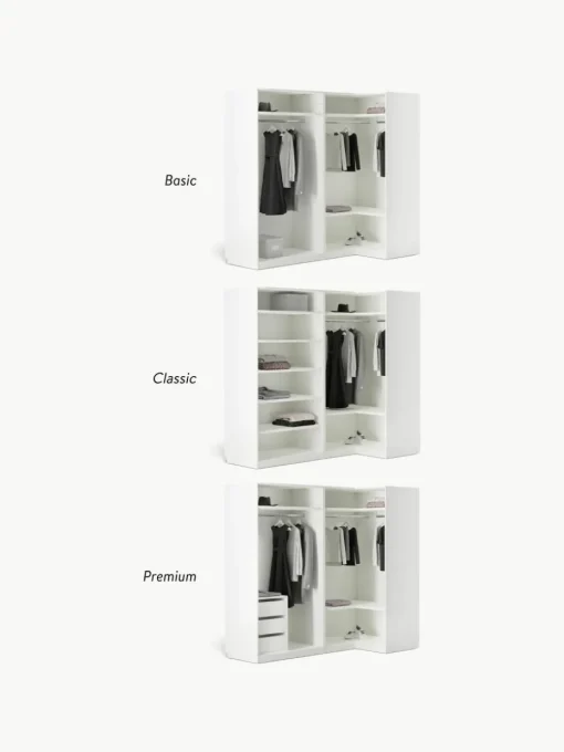 Modulaire hoekkast Simone, 215 cm breed, diverse varianten