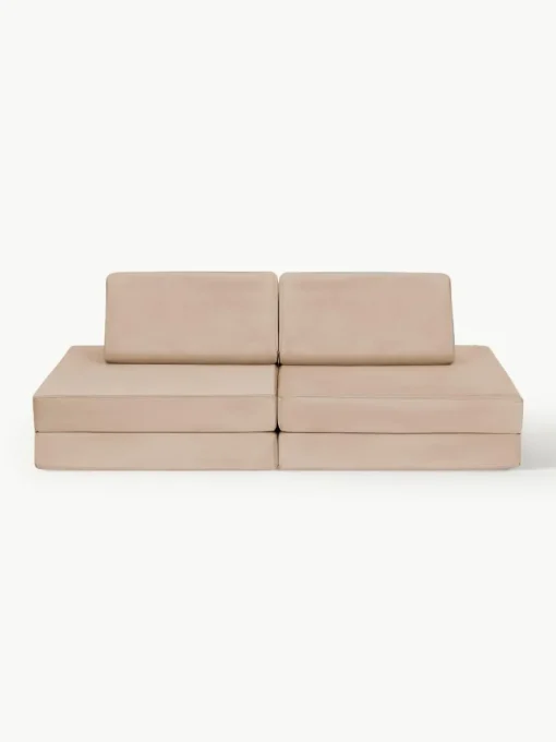 Modulaire kinderbank Mila van fluweel, handgemaakt