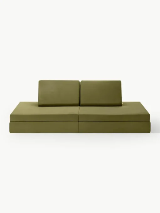 Modulaire kinderbank Mila van fluweel, handgemaakt