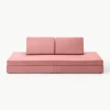 Modulaire kinderbank Mila van fluweel, handgemaakt