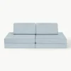 Modulaire kinderbank Mila van fluweel, handgemaakt