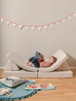 Modulaire kinderbank Mila van fluweel, handgemaakt