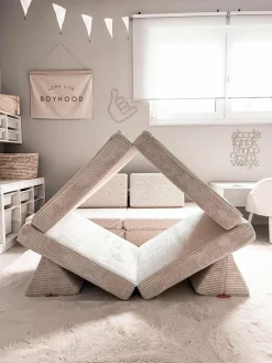 Modulaire kinderbank Mila van corduroy, handgemaakt