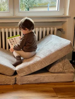 Modulaire kinderbank Mila van corduroy, handgemaakt