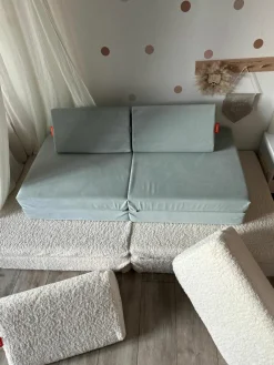 Modulaire kinderbank Mila van fluweel, handgemaakt