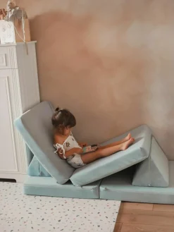 Modulaire kinderbank Mila van fluweel, handgemaakt