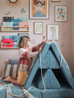 Modulaire kinderbank Mila van corduroy, handgemaakt