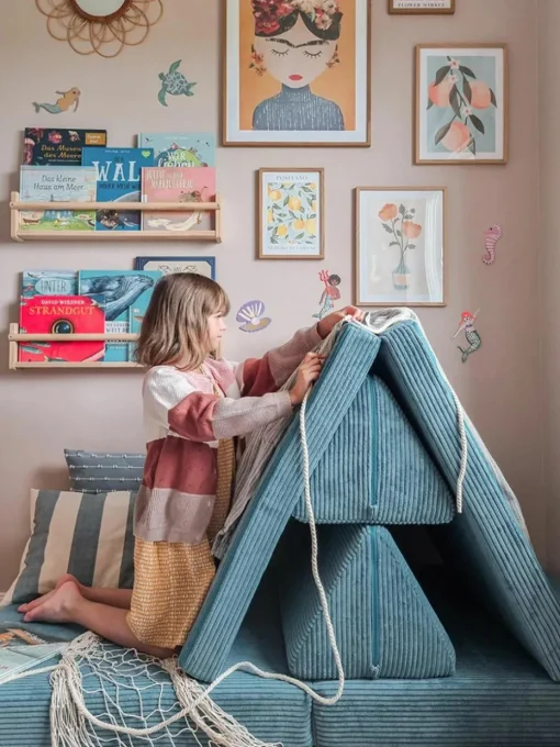 Modulaire kinderbank Mila van corduroy, handgemaakt