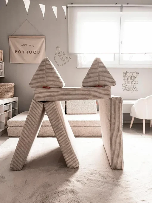Modulaire kinderbank Mila van corduroy, handgemaakt
