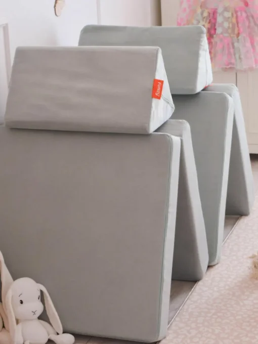 Modulaire kinderbank Mila van fluweel, handgemaakt