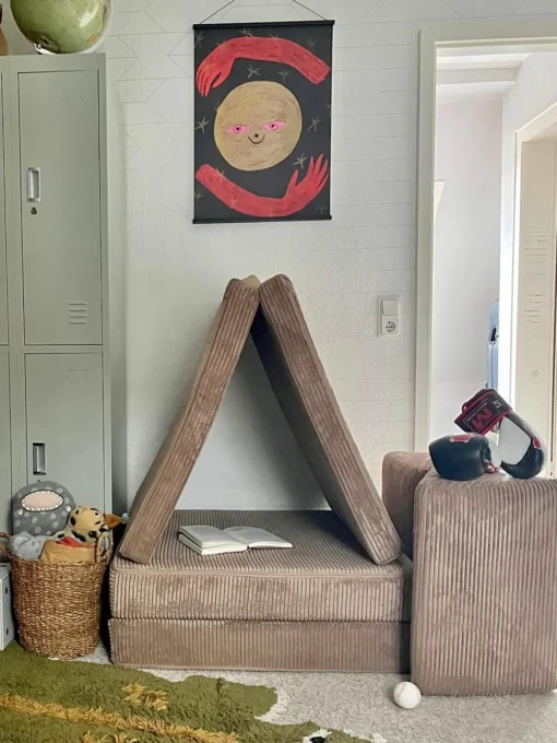 Modulaire kinderbank Mila van corduroy, handgemaakt