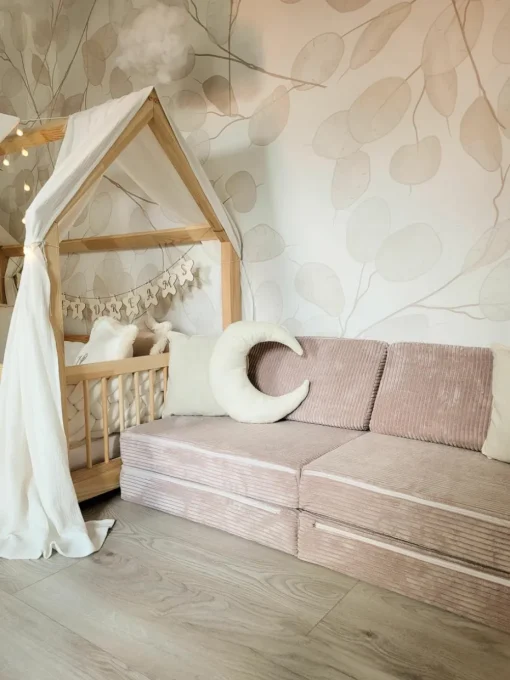 Modulaire kinderbank Mila van corduroy, handgemaakt