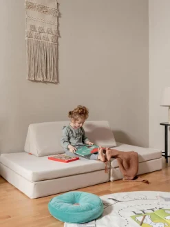 Modulaire kinderbank Mila van fluweel, handgemaakt