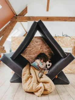 Modulaire kinderbank Mila van fluweel, handgemaakt