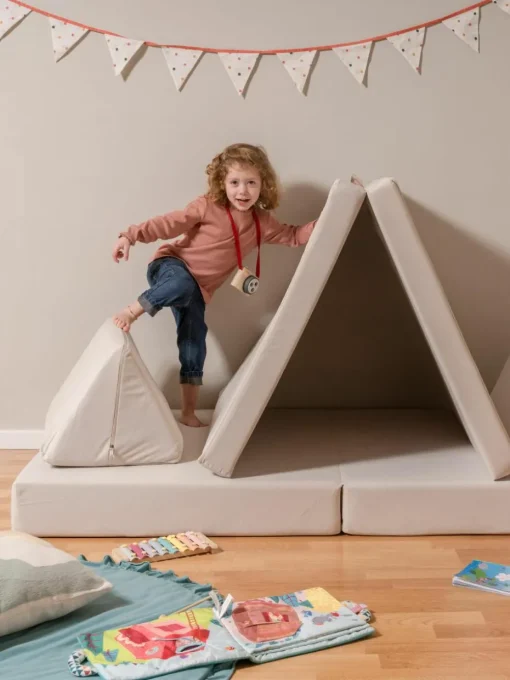 Modulaire kinderbank Mila van fluweel, handgemaakt