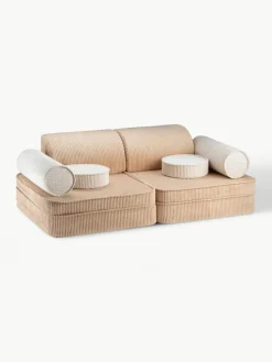 Modulaire kinderspeelbank Sugar gemaakt van corduroy