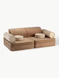Modulaire kinderspeelbank Sugar gemaakt van corduroy