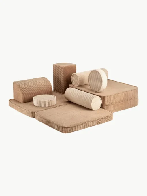 Modulaire kinderspeelbank Sugar gemaakt van corduroy