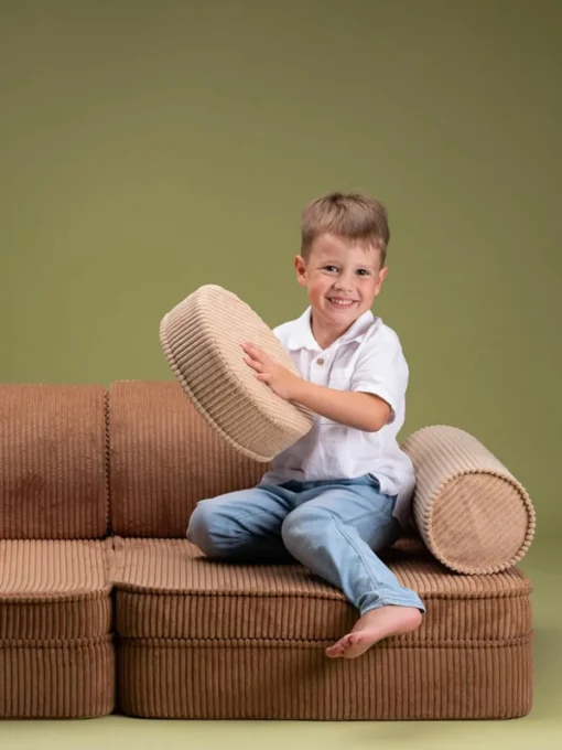 Modulaire kinderspeelbank Sugar gemaakt van corduroy