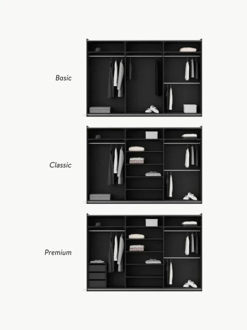 Modulaire schuifdeurkast Simone, 300 cm breed, diverse varianten