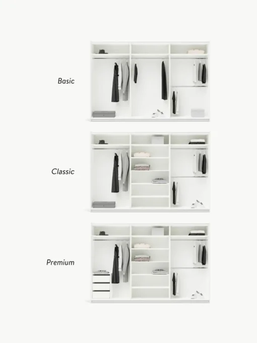 Modulaire schuifdeurkast Charlotte, 300 cm breed, diverse varianten