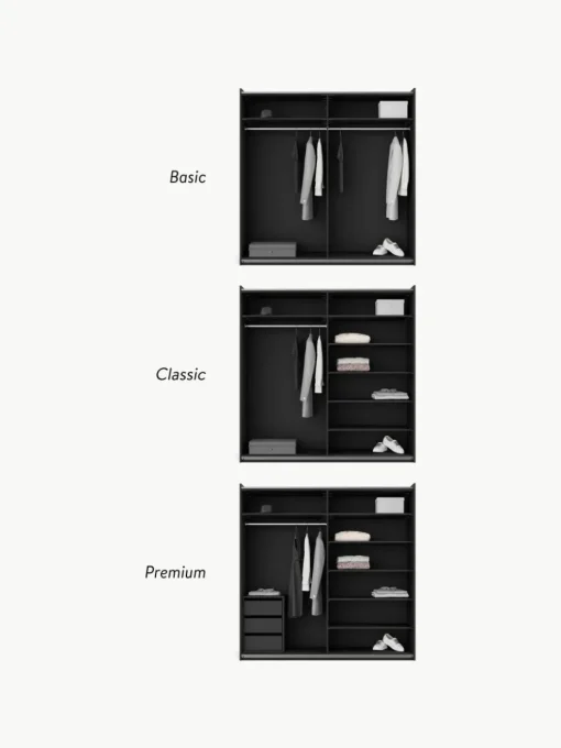 Modulaire schuifdeurkast Leon, 200 cm breed, diverse varianten