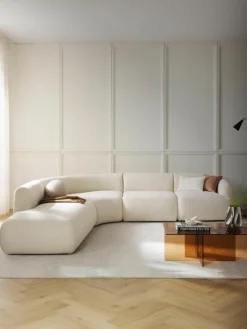 Modulaire teddy hoekbank Sofia (4-zits)