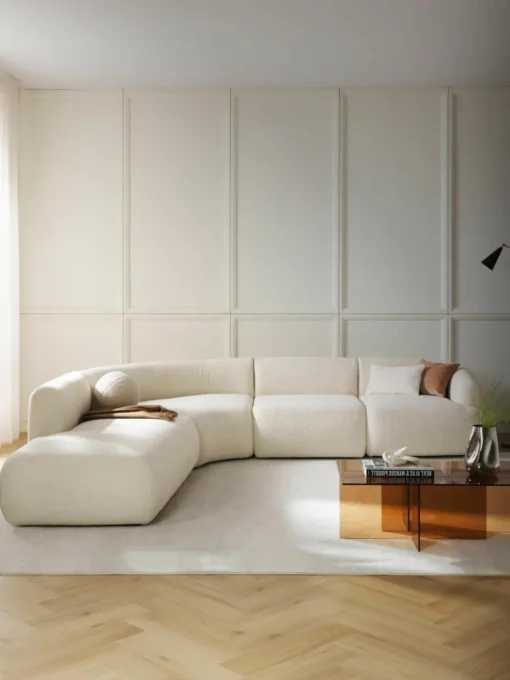 Modulaire teddy hoekbank Sofia (4-zits)