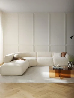 Modulaire teddy hoekbank Sofia (4-zits)