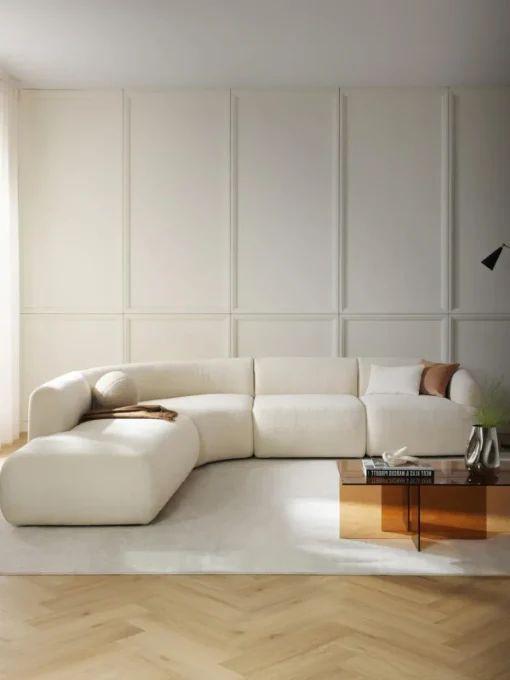 Modulaire teddy hoekbank Sofia (4-zits)