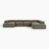 Modulaire U-bank Lennon uit bouclé