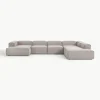 Modulaire U-bank Lennon uit bouclé