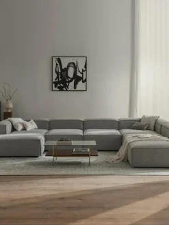 Modulaire U-bank Lennon uit bouclé