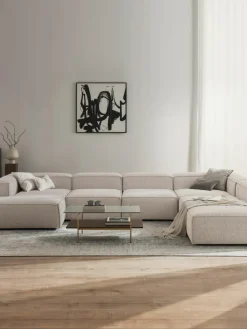 Modulaire U-bank Lennon uit bouclé