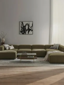 Modulaire U-bank Lennon uit bouclé