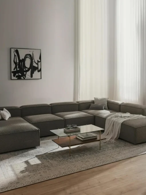 Modulaire U-bank Lennon uit bouclé