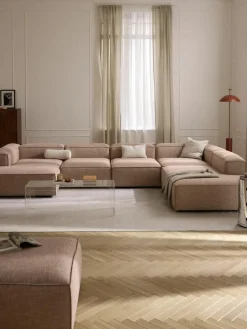 Modulaire U-bank Lennon van linnenmix