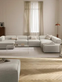 Modulaire U-bank Lennon van linnenmix